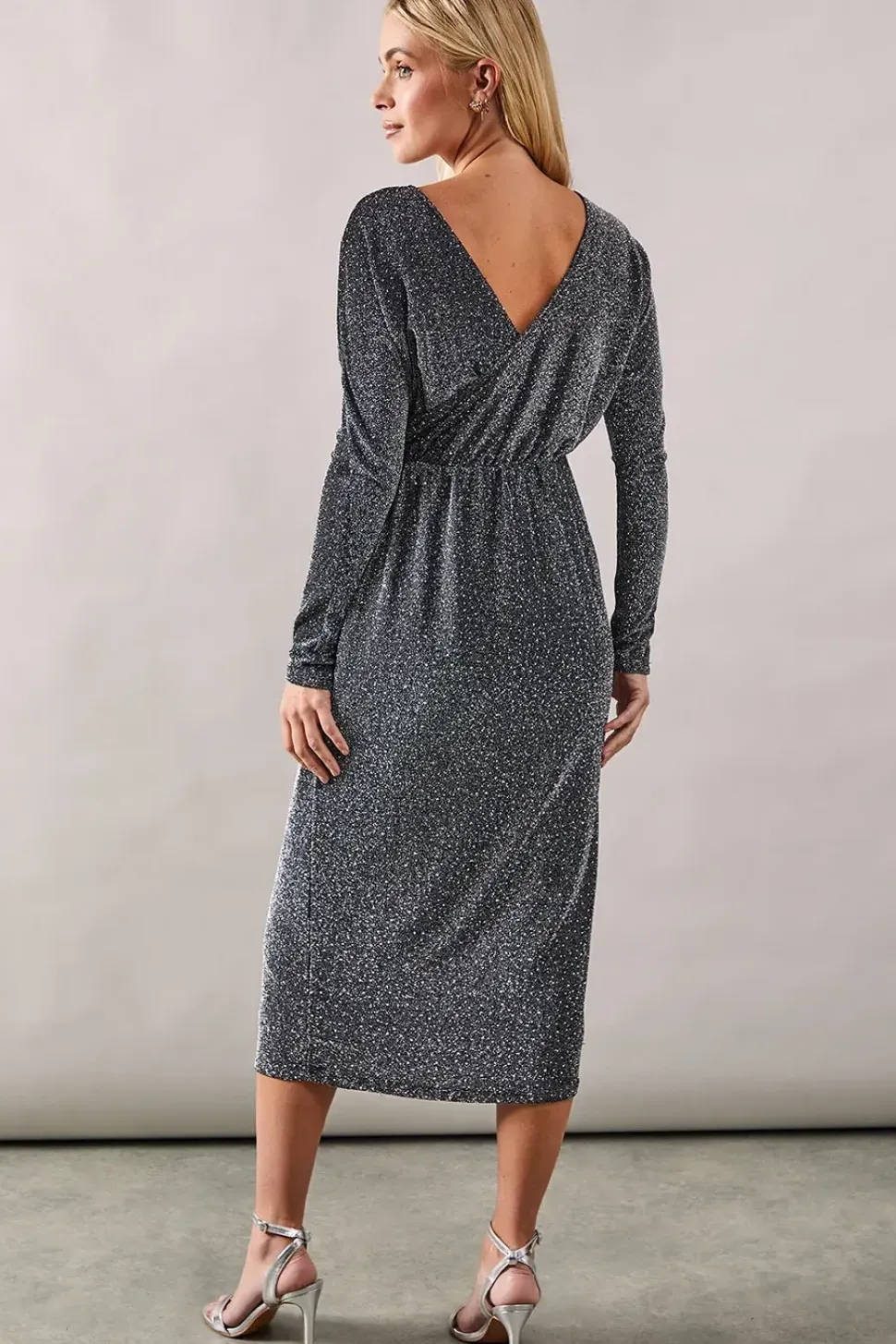 Petite Occasion Diamante Glitter Jersey Pencil Dress