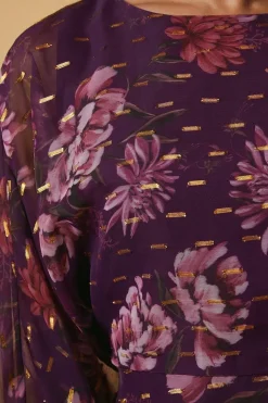 Petite Occasion Floral Metallic Spot Mini Dress
