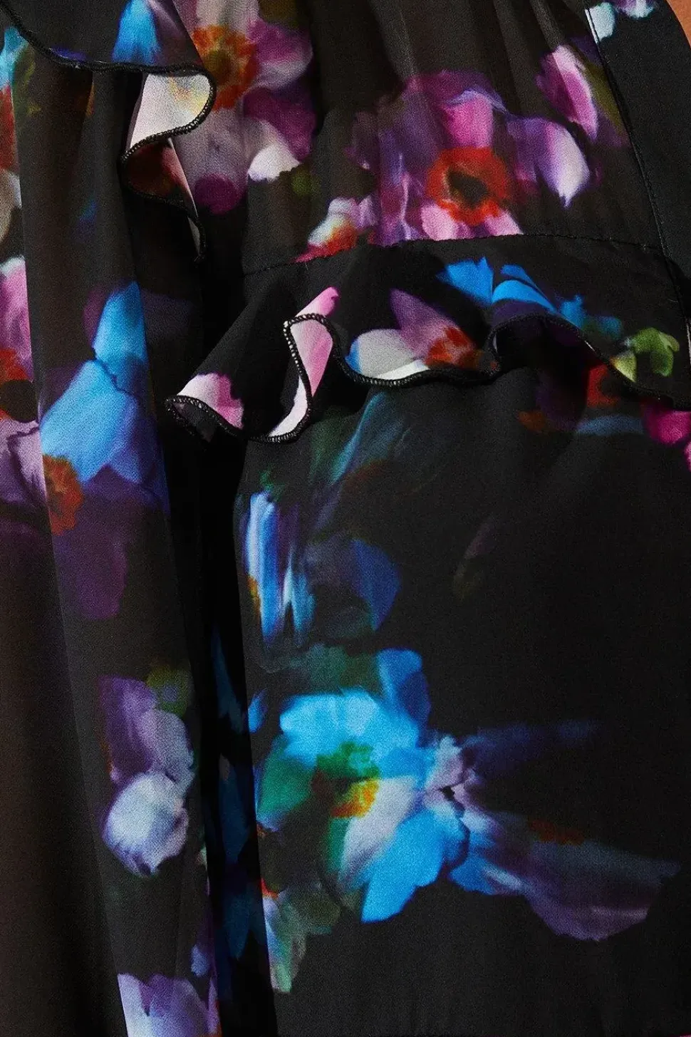 Petite Occasion Floral Ruffle Tiered Midaxi Dress