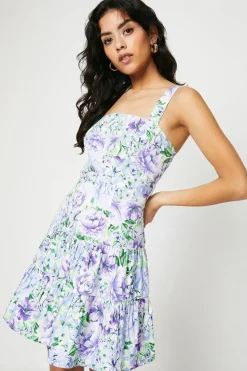 Petite Occasion Floral Strappy Belted Mini Dress