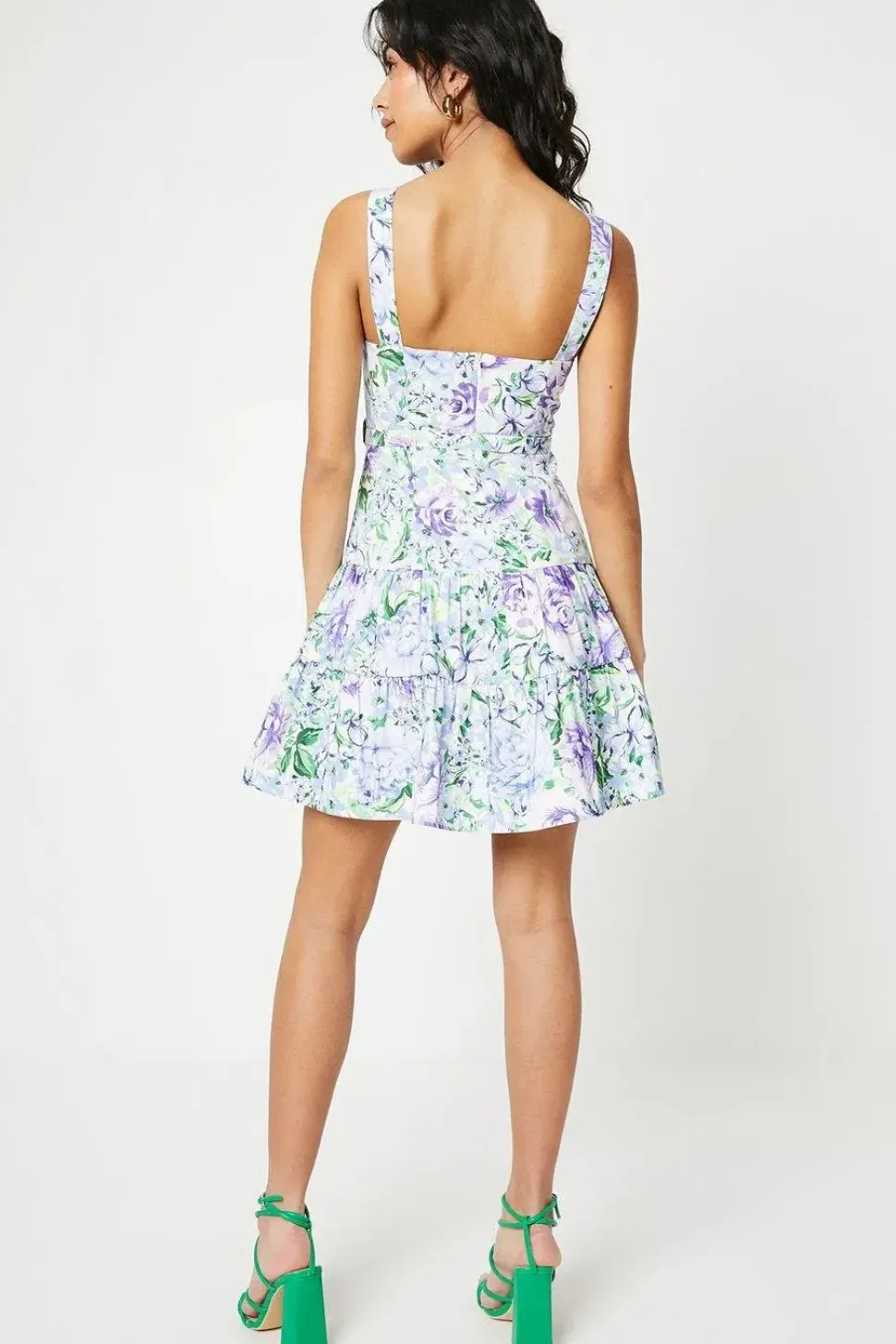 Petite Occasion Floral Strappy Belted Mini Dress