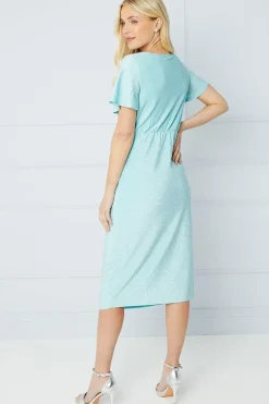 Petite Occasion Glitter Jersey Ruched Pencil Dress