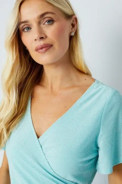 Petite Occasion Glitter Jersey Ruched Pencil Dress