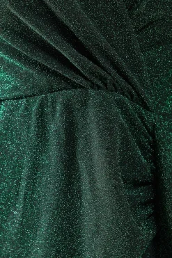 Petite Occasion Glitter Jersey Ruffle Midi Dress