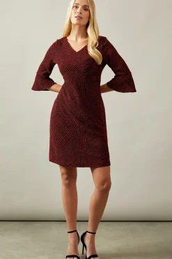 Petite Occasion Glitter Jersey Ruffle Shift Dress