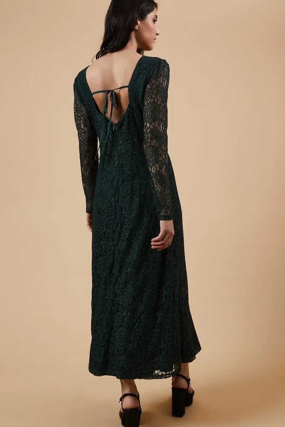 Petite Occasion Lace Cut Out Back Midi Dress