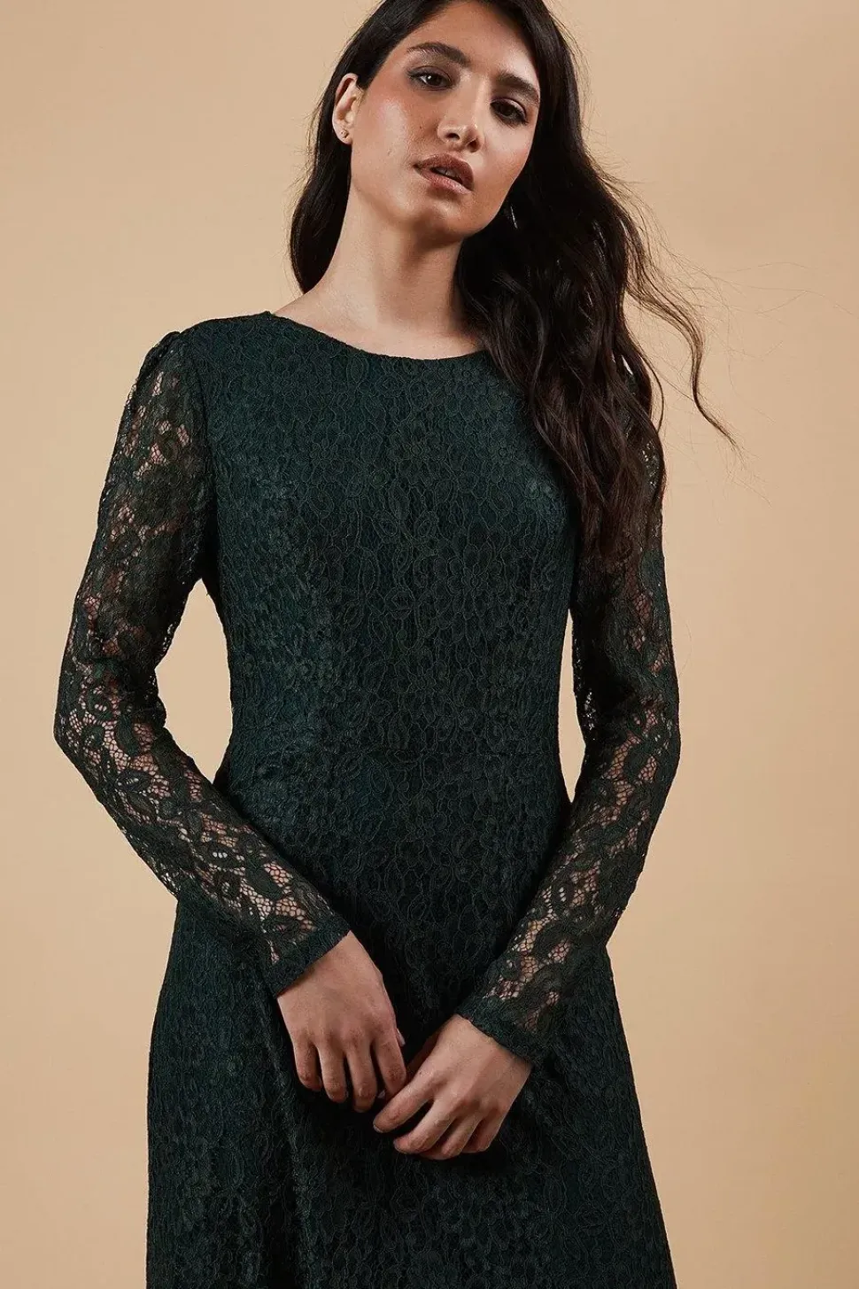 Petite Occasion Lace Cut Out Back Midi Dress
