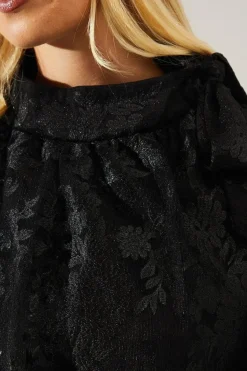 Petite Occasion Lace Tie Neck Blouse