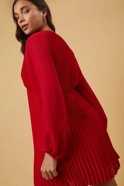 Petite Occasion Pleated Mini Dress