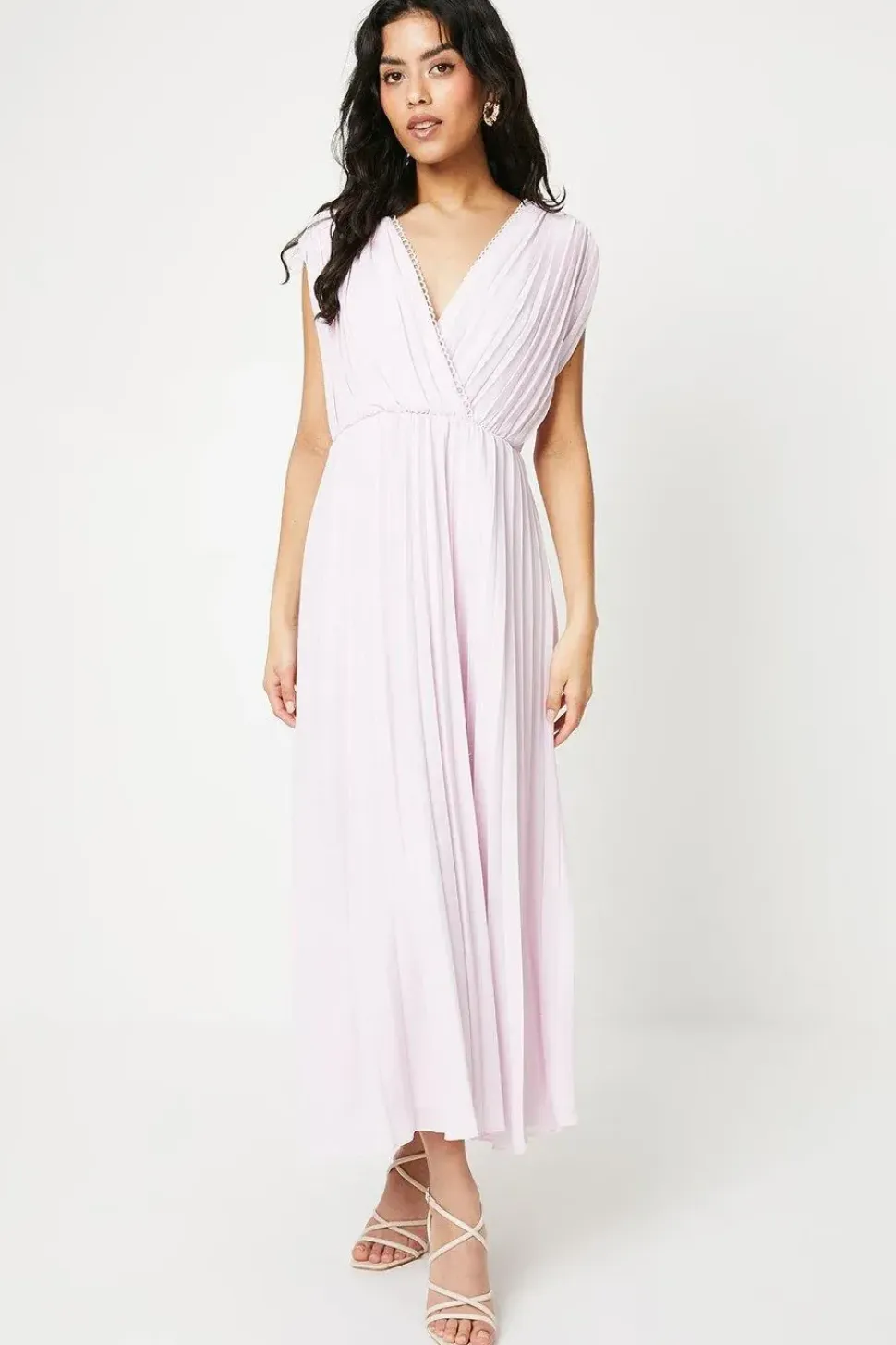 Petite Occasion Pleated Wrap Midaxi Dress