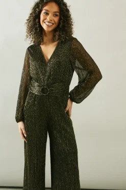 Petite Occasion Plisse Ring Jumpsuit