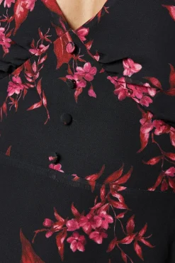 Petite Occasion Printed Button Midi Dress