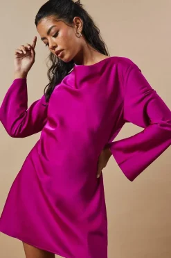 Petite Occasion Satin Cowl Mini Dress