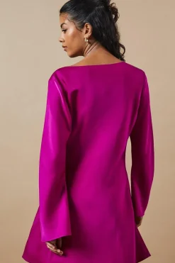 Petite Occasion Satin Cowl Mini Dress
