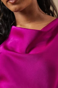 Petite Occasion Satin Cowl Mini Dress