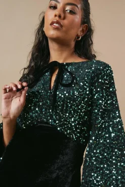 Petite Occasion Sequin Velvet Mini Dress