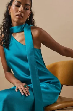 Petite Occasion Tie Bias Maxi Dress