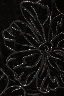 Petite Occasion Velvet Embroidered Mini Dress