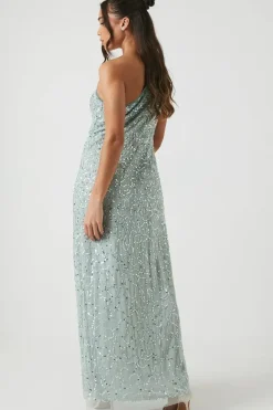 Petite One Shoulder Embellished Bridesmaid Maxi Dress