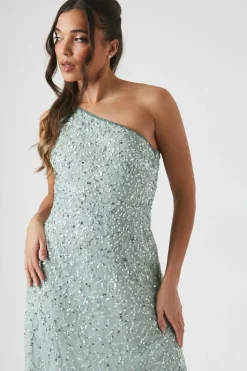 Petite One Shoulder Embellished Bridesmaid Maxi Dress