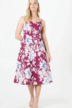 Petite Ottoman Strappy Midi Dress
