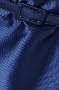 Petite Overlay Bodice Satin Twill Midi Dress