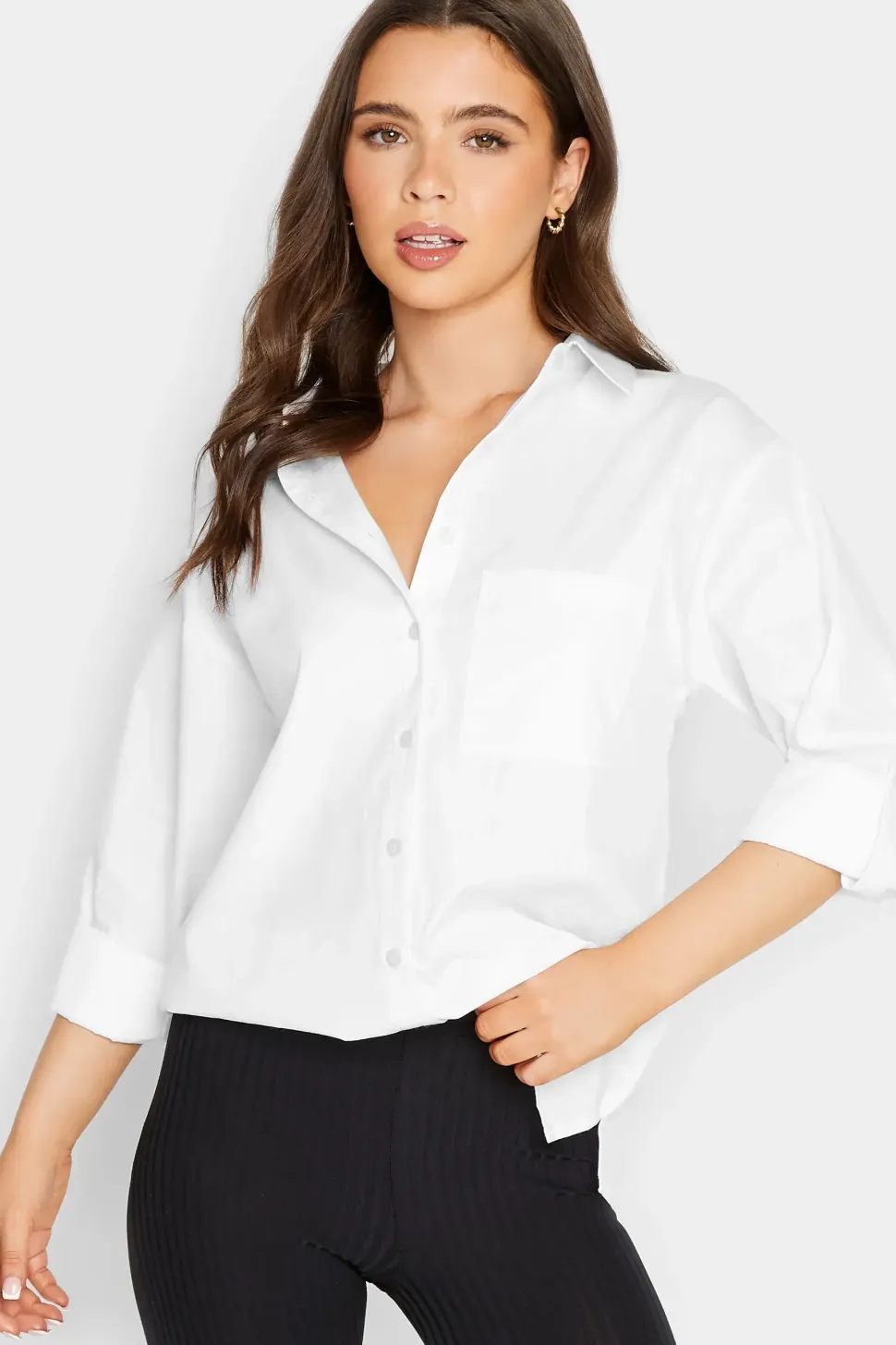 Petite Oversized Cotton Shirt