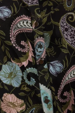 Petite Paisley Print High Low Hem Shirt