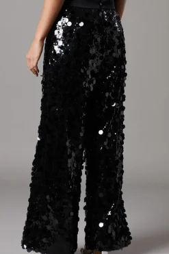 Petite Party Disc Sequin Satin Trim Trouser