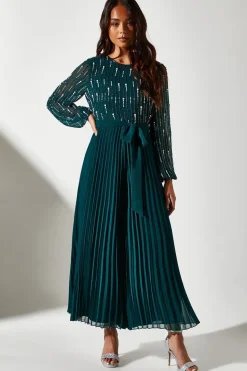 Petite Party Long Sleeve Pearl Jumpsuit