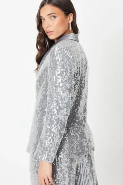 Petite Party Sequin Single Breasted Blazer