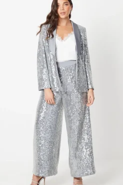 Petite Party Sequin Single Breasted Blazer