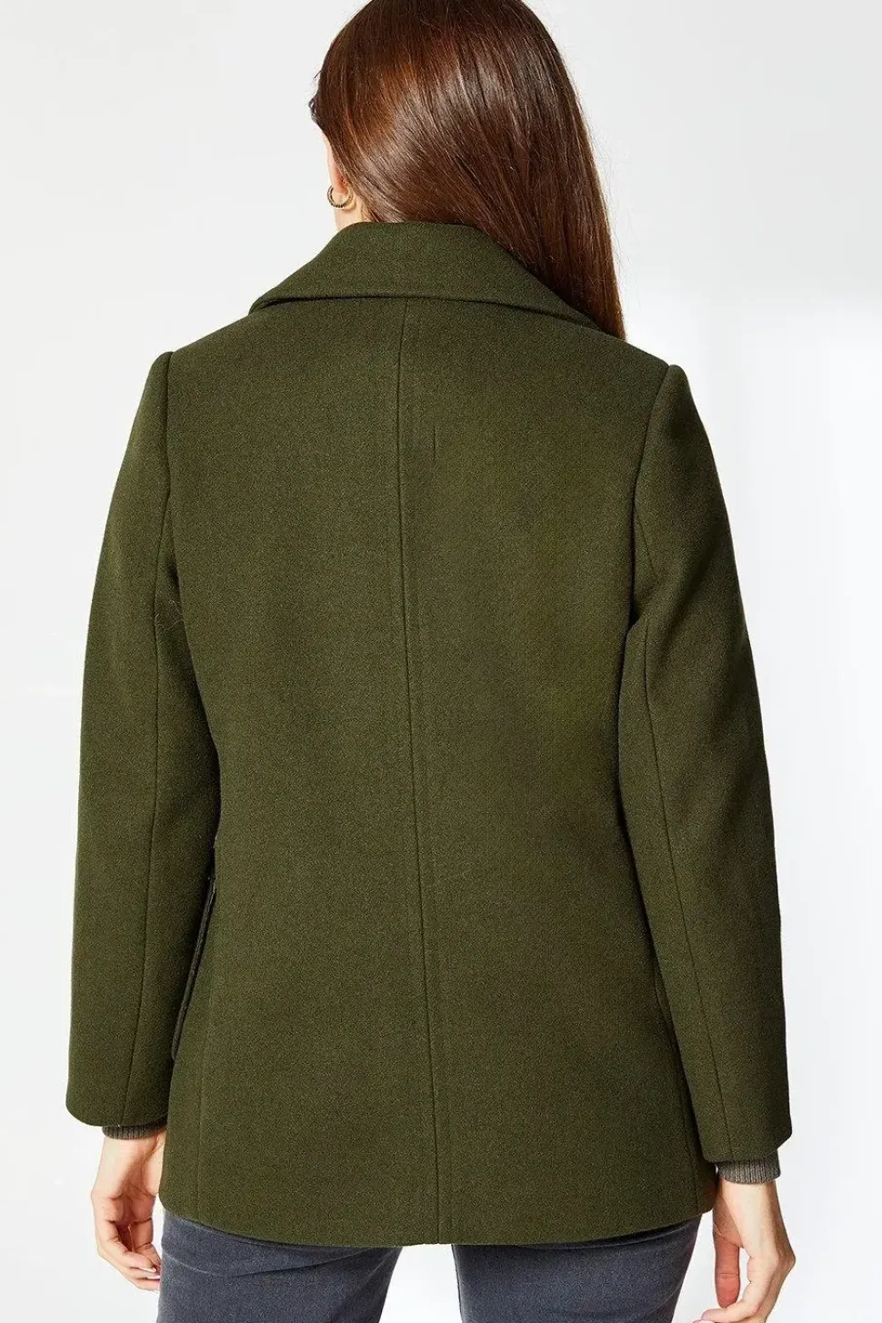 Petite Patch Pocket Double Breasted Coat