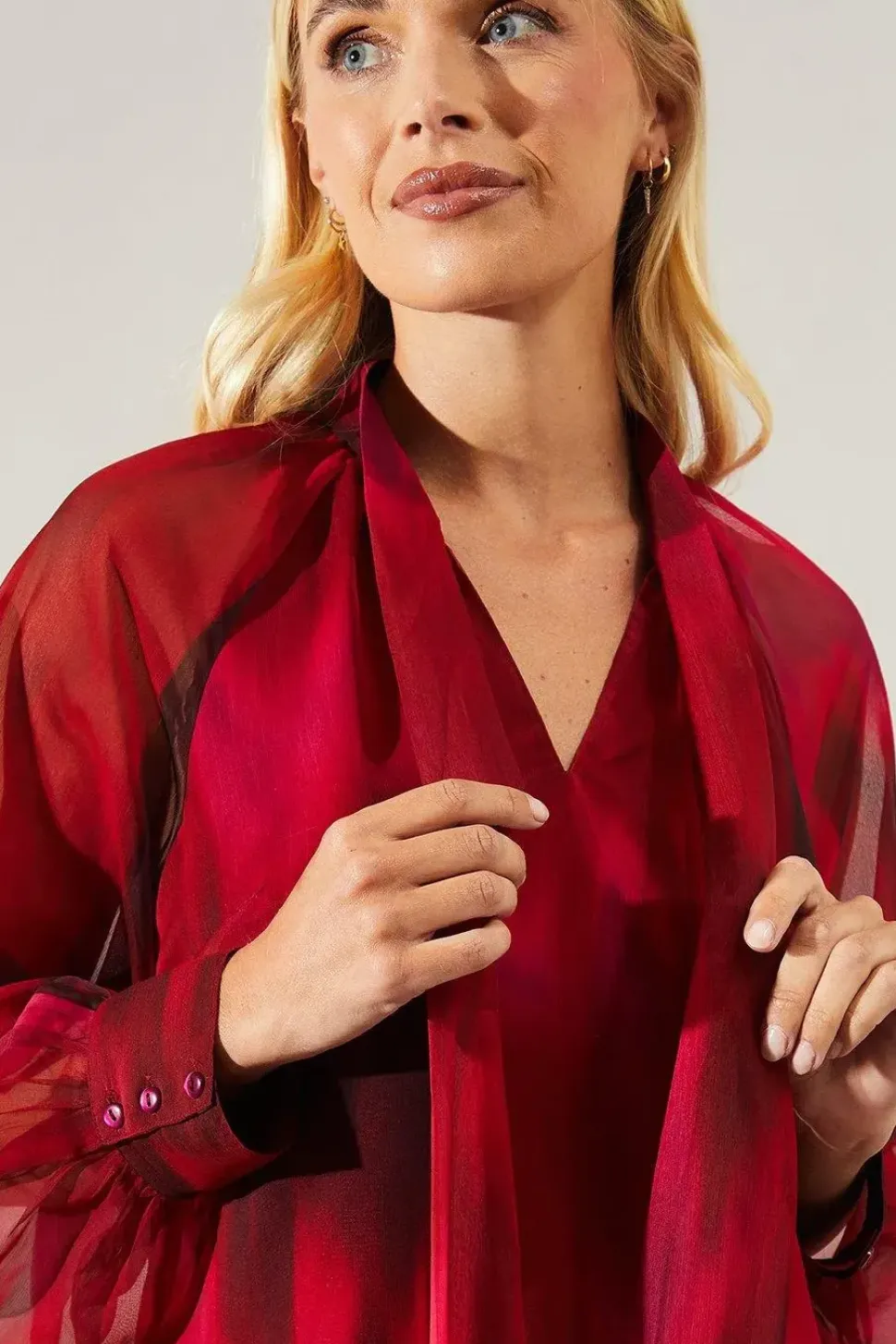 Petite Pink Ombre Tie Neck Shift Dress