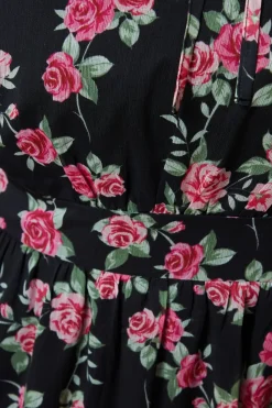 Petite Pink Rose Chiffon Lace Insert Long Sleeve Mini Dress