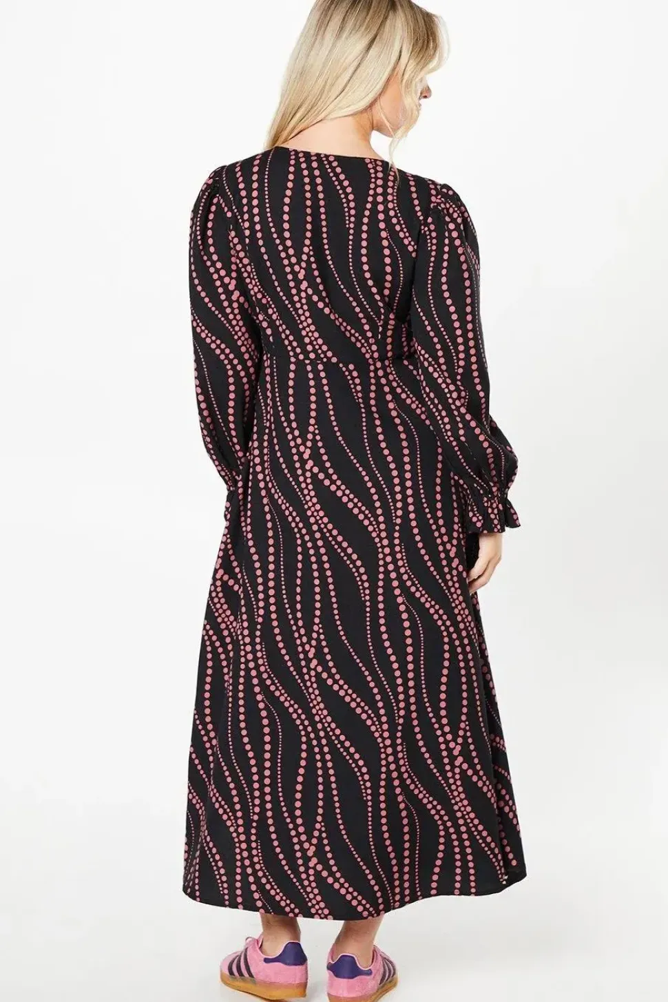 Petite Pink Spot Scoop Neck Shirt Dress