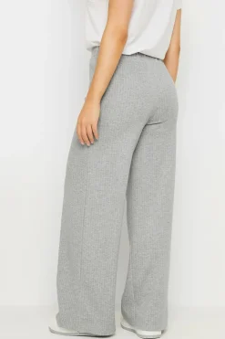 Petite Pinstripe Jersey Wide Leg Trousers