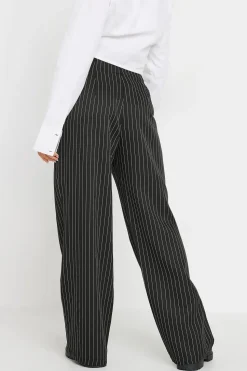 Petite Pinstripe Wide Leg Trousers
