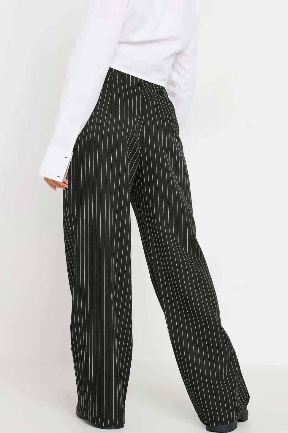 Petite Pinstripe Wide Leg Trousers