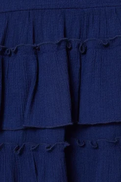 Petite Plain Frill Shirred Mini Skirt