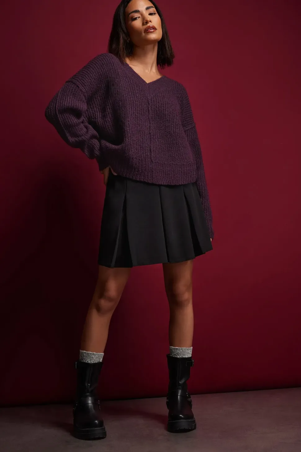 Petite Pleated Mini Skirt