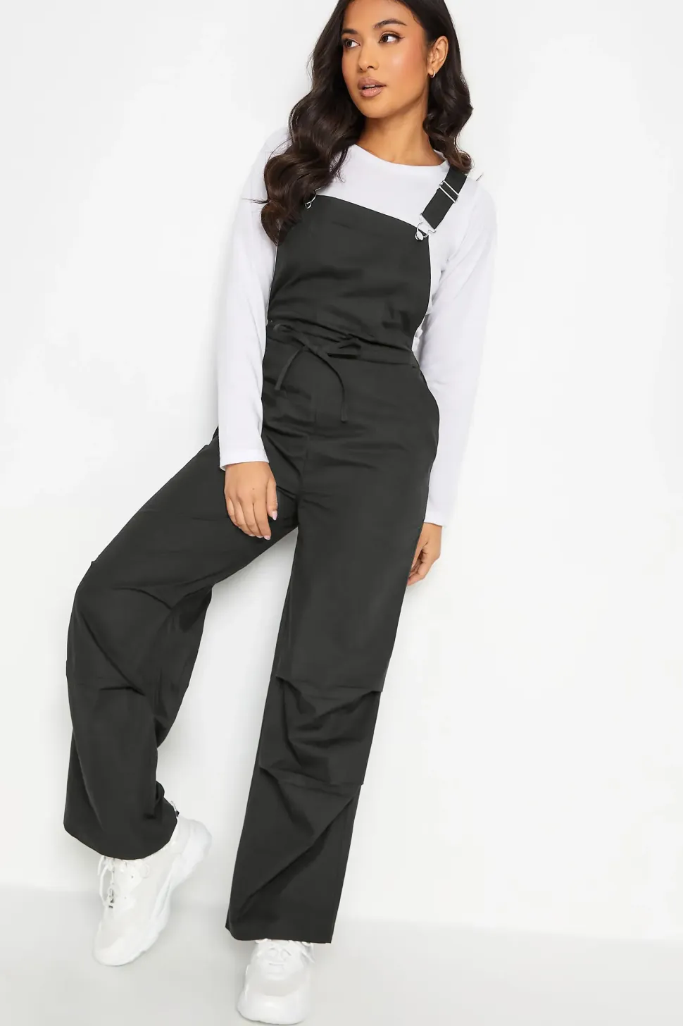 Petite Pleated Utility Jumpsuit