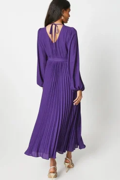 Petite Pleated Wrap Midaxi Dress