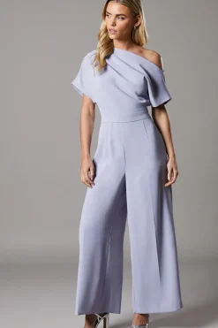 Petite Pleat Off The Shoulder Jumpsuit