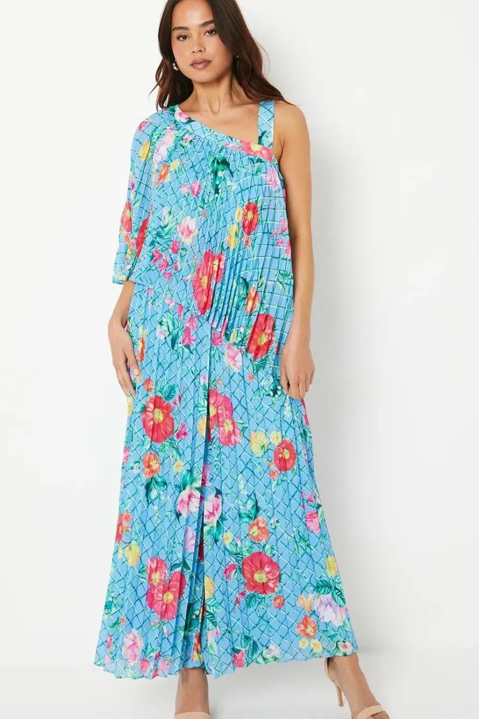 Petite Pleat One Shoulder Jumpsuit