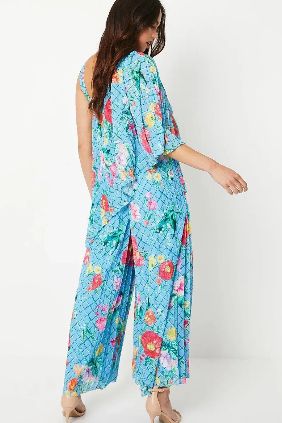 Petite Pleat One Shoulder Jumpsuit
