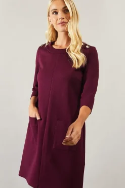 Petite Pocket Detail Ponte Shift Dress