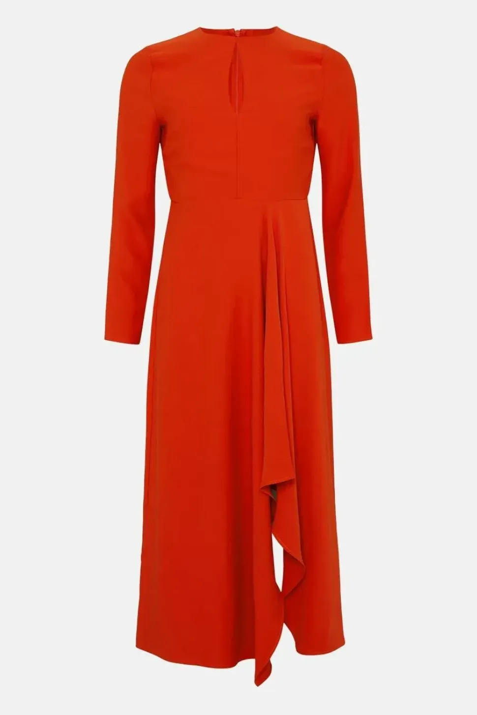 Petite Premium Crepe Waterfall Skirt Midi Dress