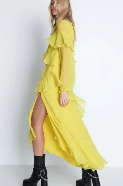 Petite Premium Ruffle Detail Tiered Maxi Dress