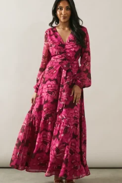 Petite Printed Belted Tier Maxi Dress